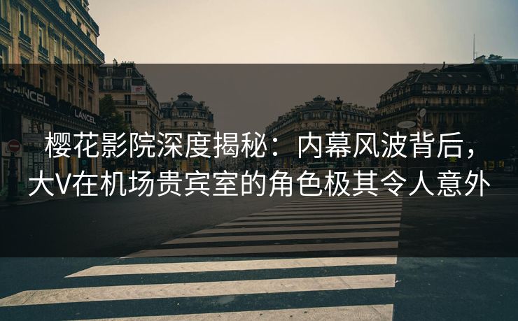 樱花影院深度揭秘：内幕风波背后，大V在机场贵宾室的角色极其令人意外