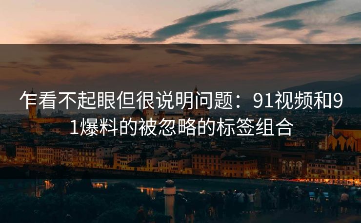 乍看不起眼但很说明问题：91视频和91爆料的被忽略的标签组合